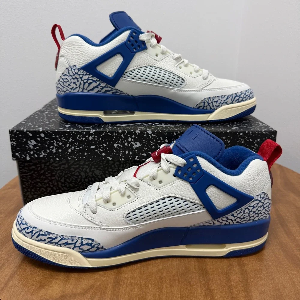 Jordan Spizike Low Mens Sail Storm Blue Elephant Print Sneaker IM2176-133 Sz11.5